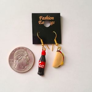Earrings made of clay soda and taco